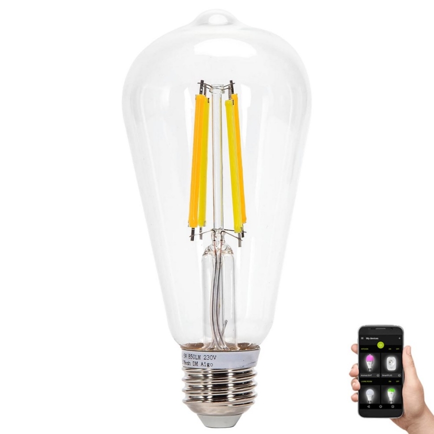 Ampoule à intensité variable LED FILAMENT MESH Smart ST64 E27/6W/230V 2700-6500K - Aigostar