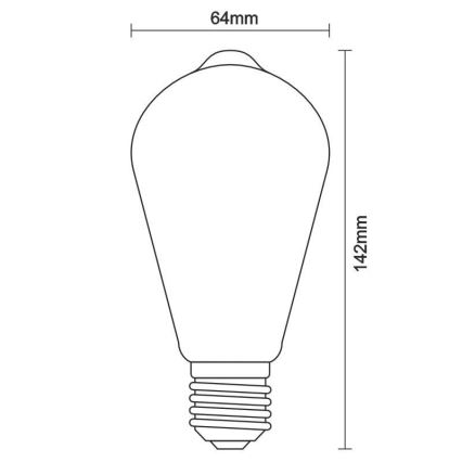 Ampoule à intensité variable LED FILAMENT VINTAGE ST64 E27/12W/230V 2000K