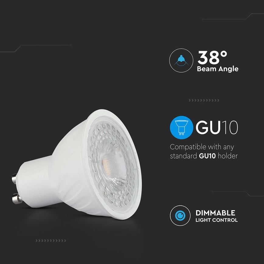 Ampoule à intensité variable LED GU10/6W/230V 6500K 38°