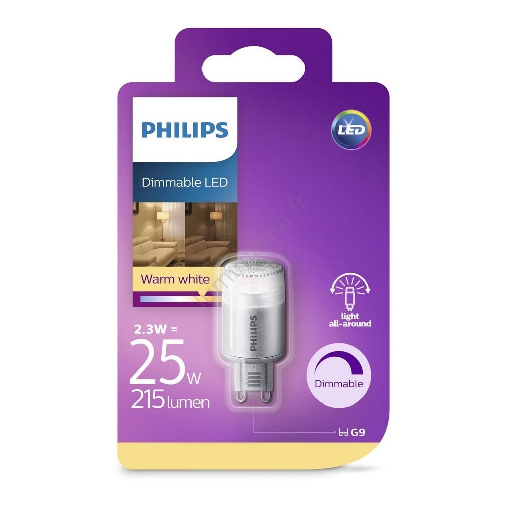 Ampoule à intensité variable LED Philips G9/2,3W/230V 2700K Lumimania