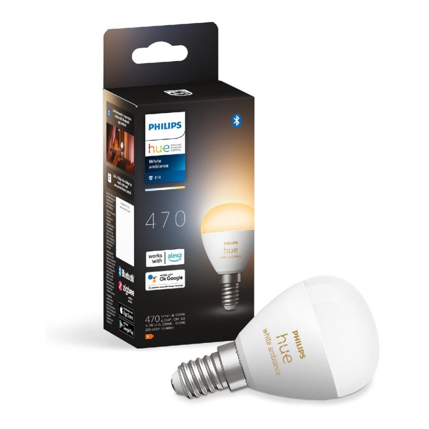 Ampoule à intensité variable LED Philips Hue WHITE AMBIANCE P45  E14/5,1W/230V 2200-6500K