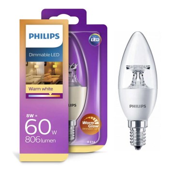 Ampoule à intensité variable LED Philips Warm Glow E14/8W/230V