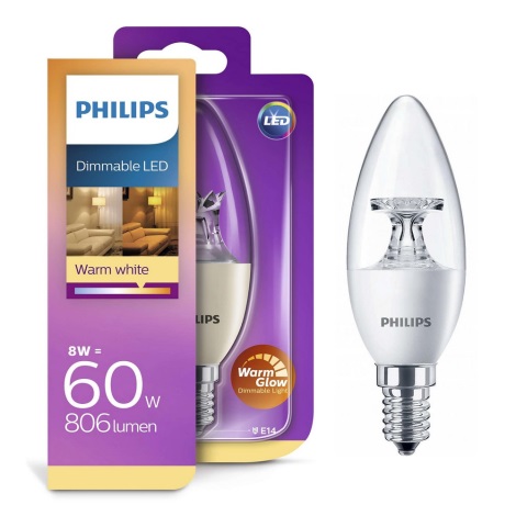 Ampoule à intensité variable LED Philips Warm Glow E14/8W/230V
