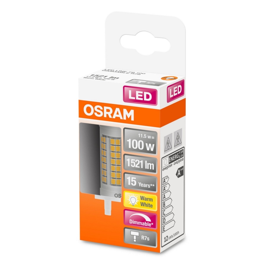 Ampoule à intensité variable LED R7s/11,5W/230V 2700K 78 mm - Osram