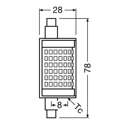 Ampoule à intensité variable LED R7s/11,5W/230V 2700K 78 mm - Osram