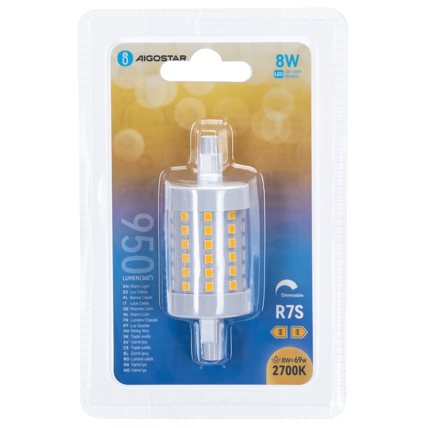 Ampoule à intensité variable LED R7s/8W/230V 2700K - Aigostar