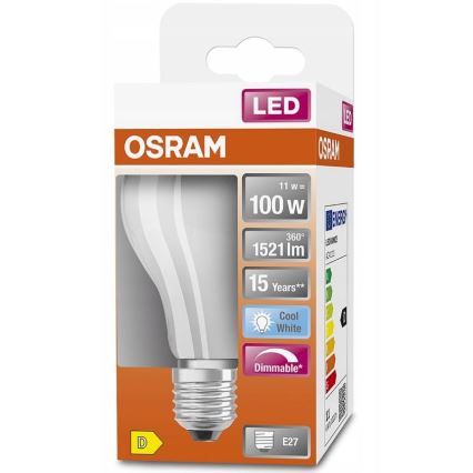 Ampoule à intensité variable LED RETROFIT A60 E27/11W/230V 4000K - Osram