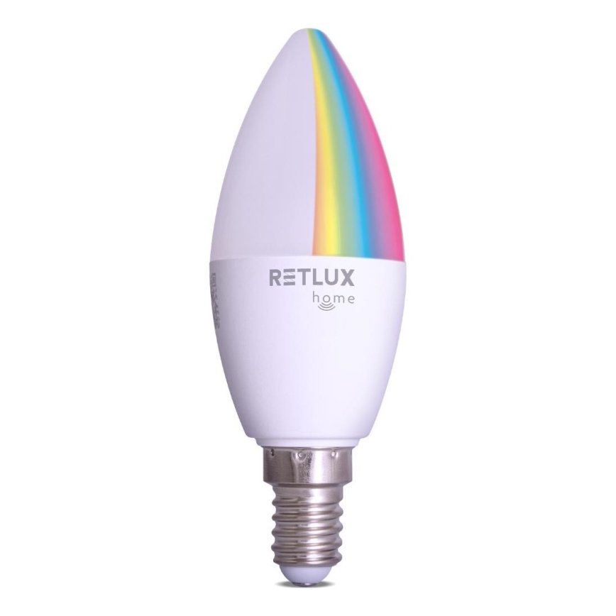 Ampoule à intensité variable LED RGBW C37 E14/4,5W/230V 2700-6500K Wi-Fi Tuya