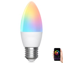 Ampoule à intensité variable LED RGBW C37 E27/6,5W/230V 2700-6500K Wi-Fi - Aigostar