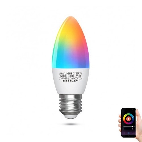 Ampoule à intensité variable LED RGBW C37 E27/7W/230V 3000-6500K Wi-Fi - Aigostar