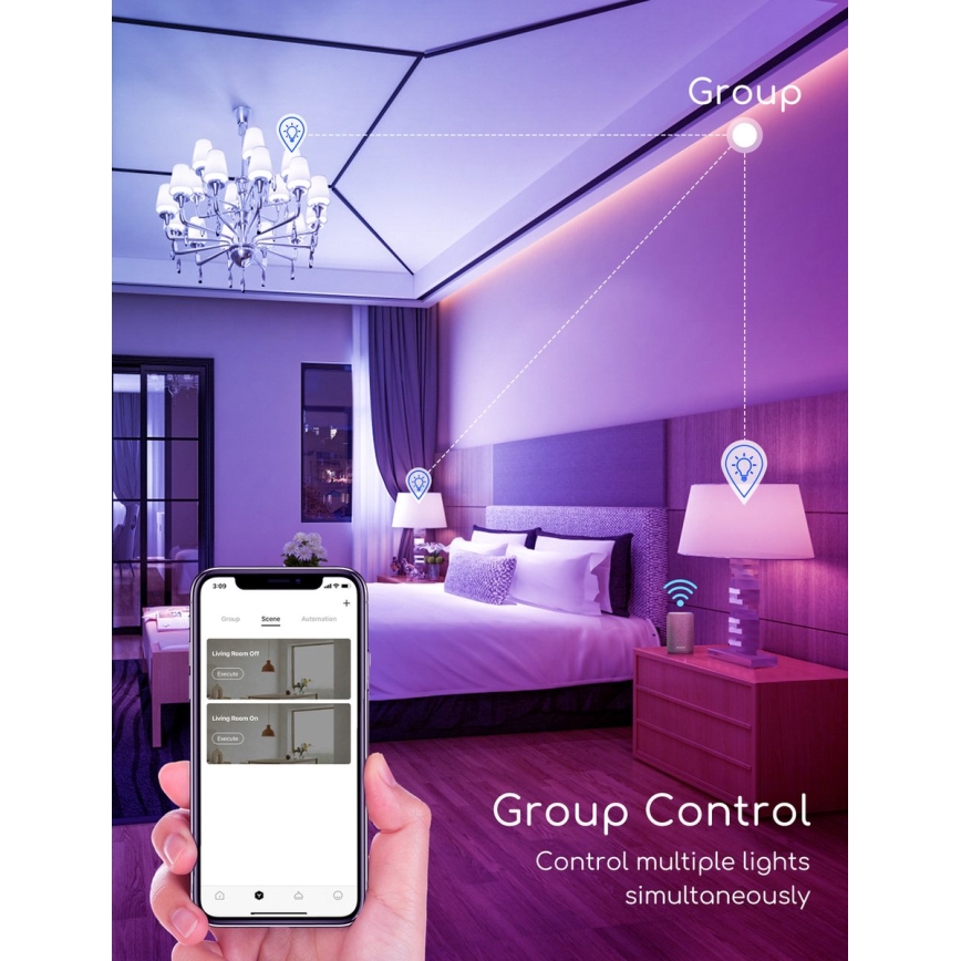 Ampoule à intensité variable LED RGBW C37 E27/7W/230V 3000-6500K Wi-Fi - Aigostar