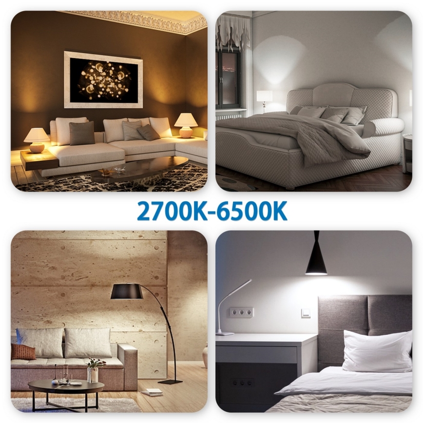 Ampoule à intensité variable LED RGBW G45 E27/6,5W/230V 2700-6500K Wi-Fi - Aigostar