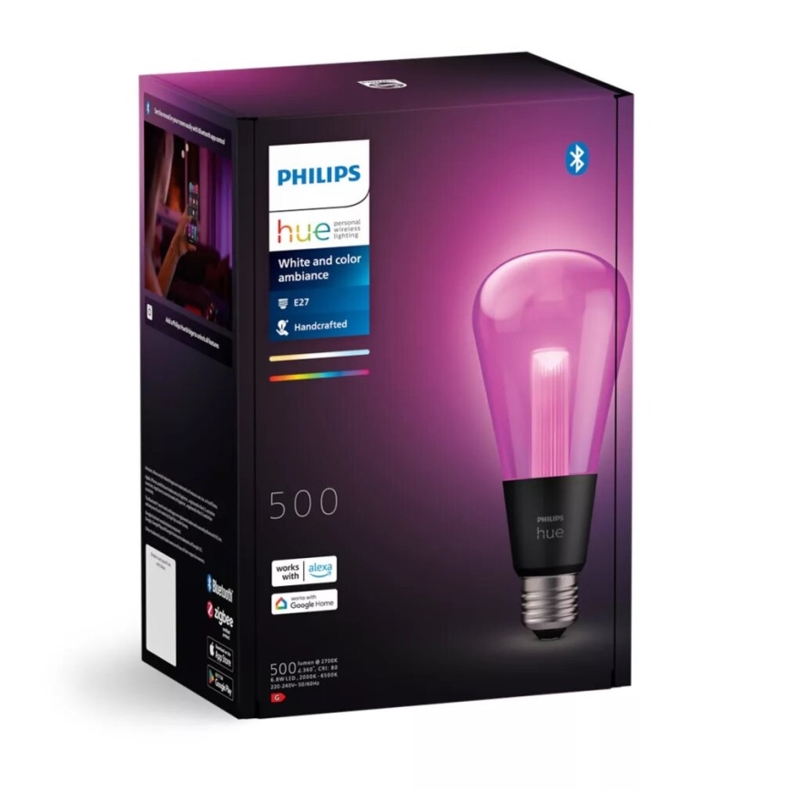 Ampoule à intensité variable LED RGBW Philips Hue White And Color Ambiance E27/6,8W/230V 2000-6500K
