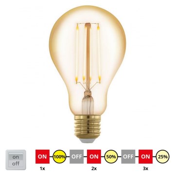 Ampoule à intensité variable LED VINTAGE A75 E27/4W/230V 2200K - STEPDIMMING - Eglo 12858