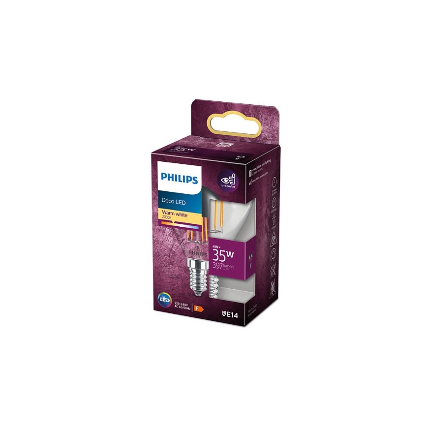 Ampoule à miroir sphérique LED DECO Philips P45 E14/4W/230V 2700K