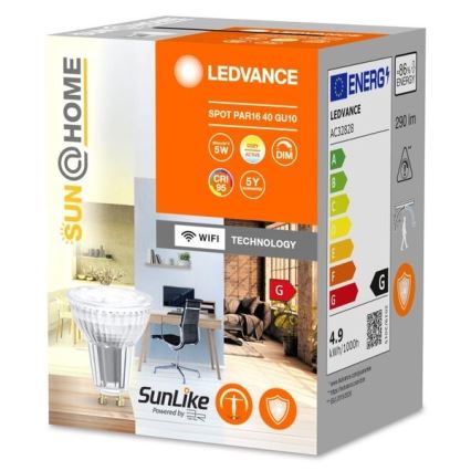 Ampoule antibactérienne LED à intensité variable PAR16 GU10/4,9W/230V Wi-Fi - Ledvance