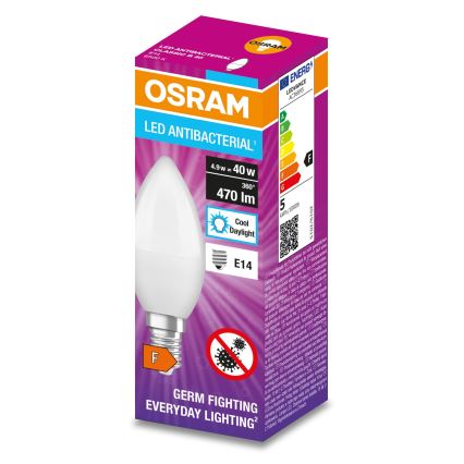 Ampoule antibactérienne LED B40 E14/4,9W/230V 6500K - Osram