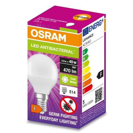 Ampoule antibactérienne LED P40 E14/4,9W/230V 4000K - Osram