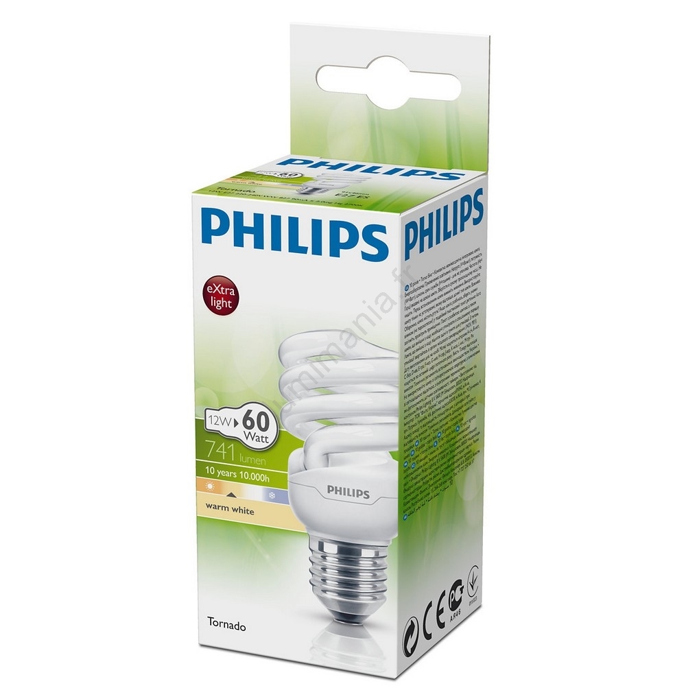 Ampoule basse consommation Philips E27/12W/230V 2700K Lumimania