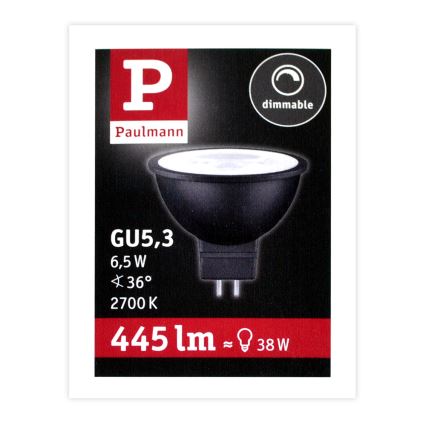 Ampoule de projecteur à intensité variable LED GU5,3/6,5W/12V 2700K - Paulmann 28757