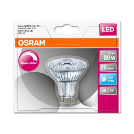 Ampoule dimmable LED GU10/8W/230V 4000K - Osram