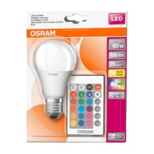Ampoule dimmable LED RGB STAR+ A60 E27/9W/230V 2700K - Osram