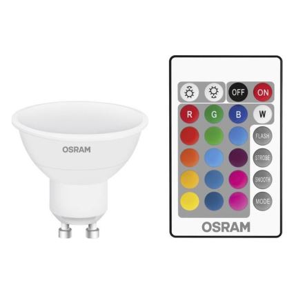 Ampoule dimmable LED RGB STAR GU10/4,5W/230V 2700K + télécommande - Osram