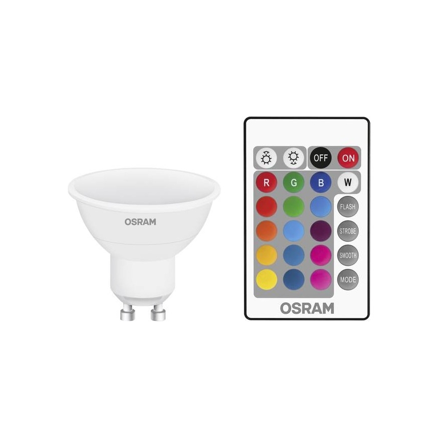 Ampoule dimmable LED RGB STAR GU10/4,5W/230V 2700K + télécommande - Osram