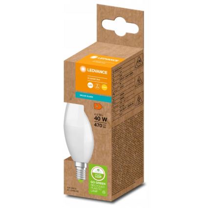 Ampoule en plastique recyclé B40 E14/4,9W/230V 2700K - Ledvance