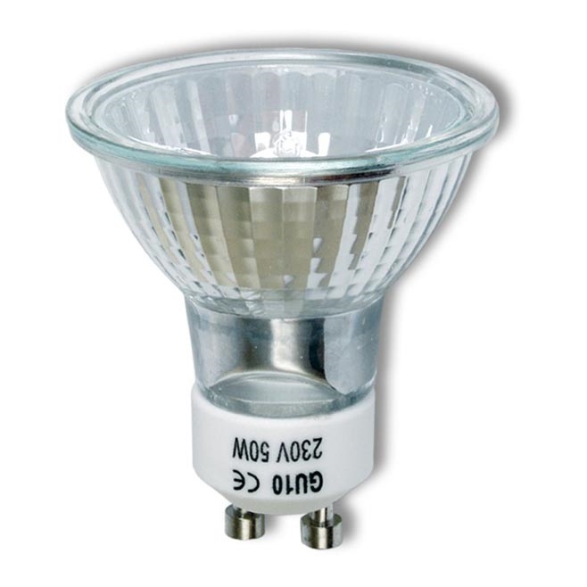 Ampoules halogènes blanc doux d'intérieur de 50W, GU10, de GE, paquet de 6  19491