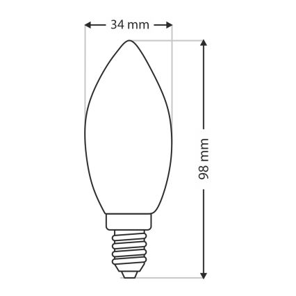 Ampoule industrielle C35 E14/40W/230V 2700K