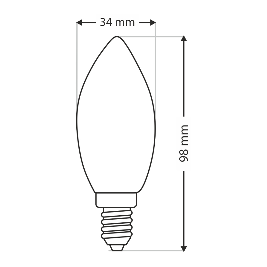 Ampoule industrielle C35 E14/40W/230V 2700K