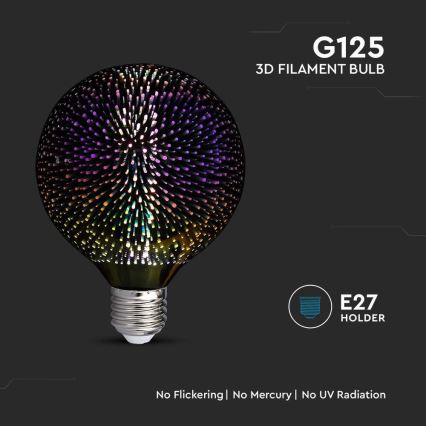 Ampoule LED 3D FILAMENT G125 E27/4W/230V 3000K