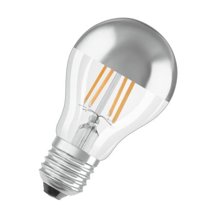 Ampoule LED à dôme miroir FILAMENT E27/6,5W/230V 2700K argentée- Osram
