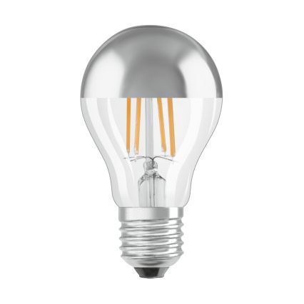Ampoule LED à dôme miroir FILAMENT E27/6,5W/230V 2700K argentée- Osram