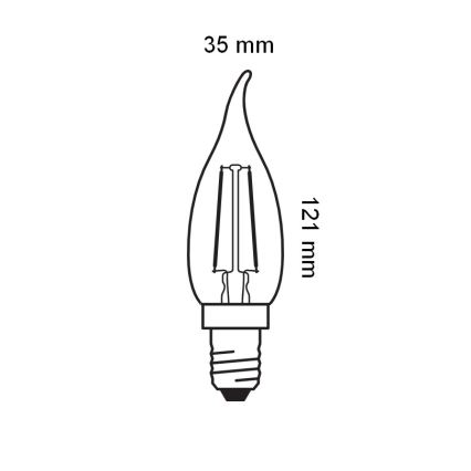 Ampoule LED à filament vintage E14/1,5W/230V 2400K - Osram