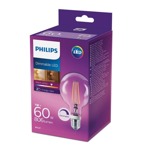 Ampoule LED à intensité modulable Philips E27/7W/230V 2700K