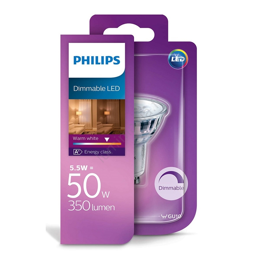 Ampoule LED à intensité modulable Philips GU10/5W/230V 2700K Lumimania