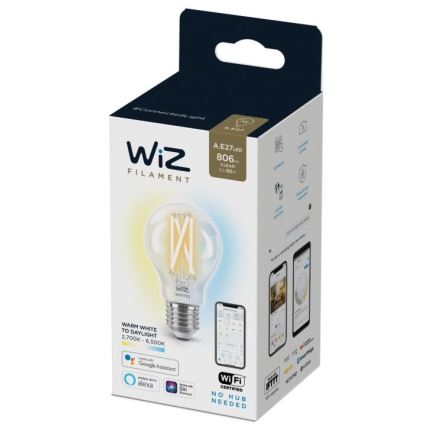 Ampoule LED à intensité variable FILAMENT A60 E27/6,7W/230V 2700-6500K CRI 90 Wi-Fi - WiZ