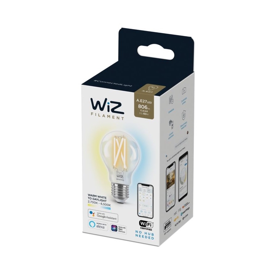 Ampoule LED à intensité variable FILAMENT A60 E27/6,7W/230V 2700-6500K CRI 90 Wi-Fi - WiZ