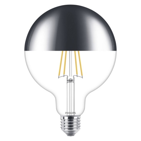 Ampoule LED à intensité variable avec une tête miroir sphérique DECO Philips G125 E27/7,2W/230V 2700K