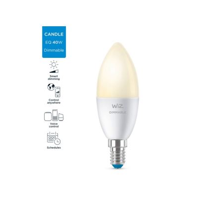 Ampoule LED à intensité variable C37 E14/4,9W/230V 2700K CRI 90 Wi-Fi - WiZ