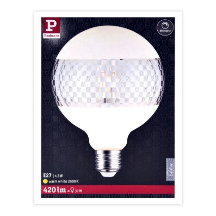 Ampoule LED à intensité variable CLASSIC G125 E27 / 4.5W / 230V 2600K - Paulmann 28742