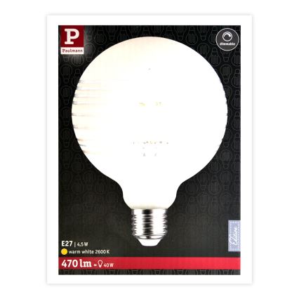 Ampoule LED à intensité variable CLASSIC G125 E27 / 4.5W / 230V 2600K - Paulmann 28744