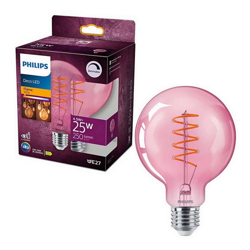 Ampoule LED à intensité variable DECO Philips G93 E27/4,5W/230V 1800K