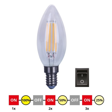 Ampoule LED à intensité variable E14/4W/230V C35 2700-3000K