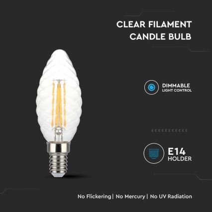 Ampoule LED à intensité variable FILAMENT E14/4W/230V 3000K