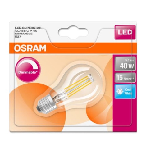 Ampoule LED à intensité variable FILAMENT E27/5W/230V - Osram