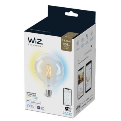 Ampoule LED à intensité variable FILAMENT G125 E27/7W/230V 2700-6500K CRI 90 Wi-Fi - WiZ