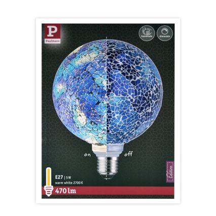 Ampoule LED à intensité variable MOSAIC G125 E27 / 5W / 230V 2700K - Paulmann 28750